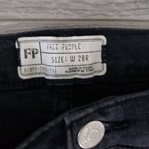 Free People High Waist Camo Denim Skinny Jeans Black Size 28 Regular - Picture 5 of 16